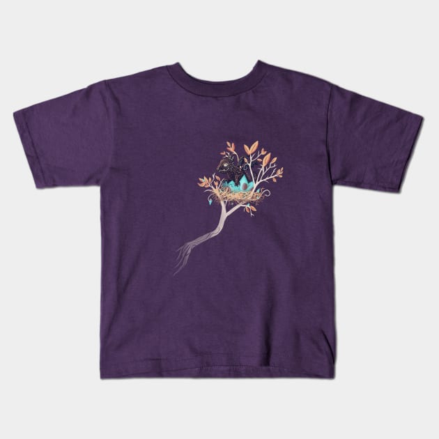 Forest Hatchling Kids T-Shirt by oakenspirit